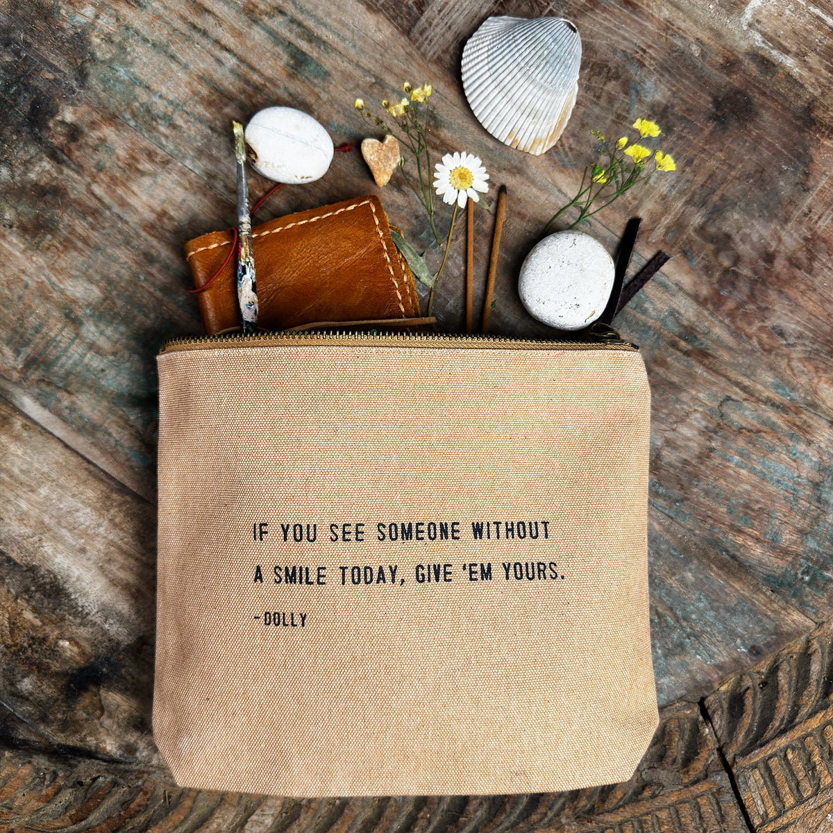 If You See Someone Without A Smile Canvas Zip Bag