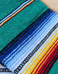 Authentic Mexican Blanket - Northern Lights - Teal Green