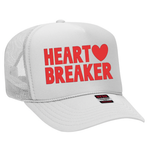 Heart Breaker Trucker hat: Red / Pink