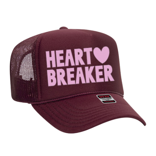 Heart Breaker Trucker hat: Red / Pink