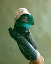 Load image into Gallery viewer, Aloha Howdy Hello Trucker hats: Beige
