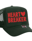 Heart Breaker Trucker hat: Tan / Red