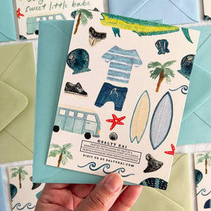 Beach Babe | New Baby Boy Greeting Card