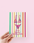 Beachin' Birthday Babe Swimsuit Beach Coastal Greeting Card