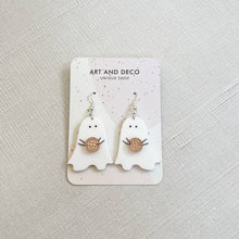 Load image into Gallery viewer, Halloween Ghost Earrings: Pumpkin Ghost
