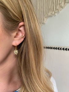 Monstera Leaf Huggie Hoops Earrings