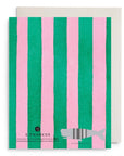 Pink and Green Striped Mother's Day Greeting Card