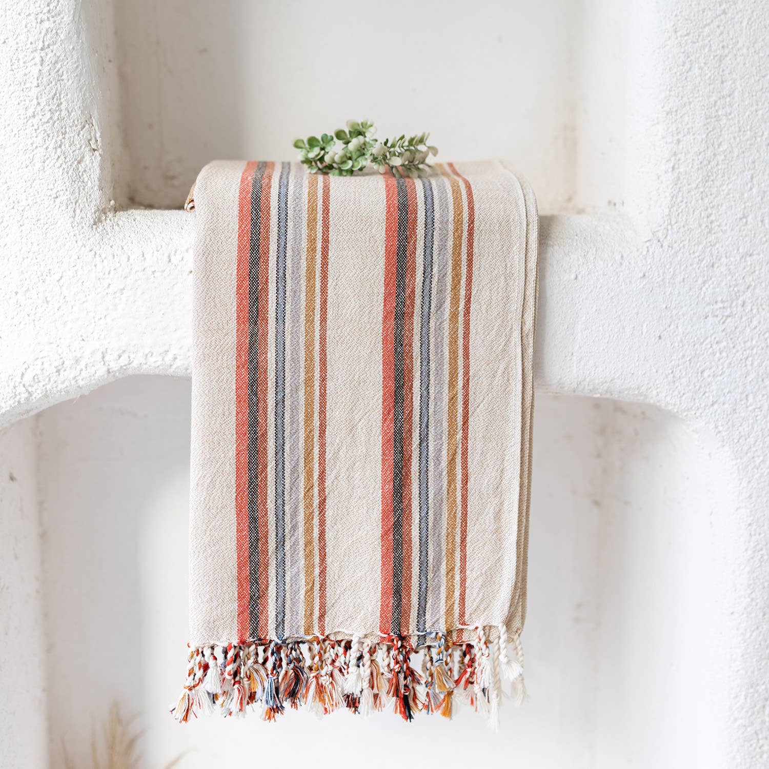 Earthy Striped Turkish Beach Towel
