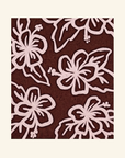 Hibiscus Plush Throw - Maroon/Pink