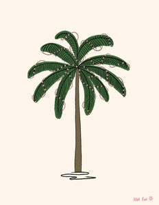 Palm Tree Decorated With Flowers Art Print