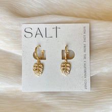 Load image into Gallery viewer, Monstera Leaf Huggie Hoops Earrings
