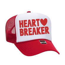 Load image into Gallery viewer, Heart Breaker Trucker hat: Tan / Red
