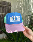 Beachy Multi Trucker Hat: Carolina Blue