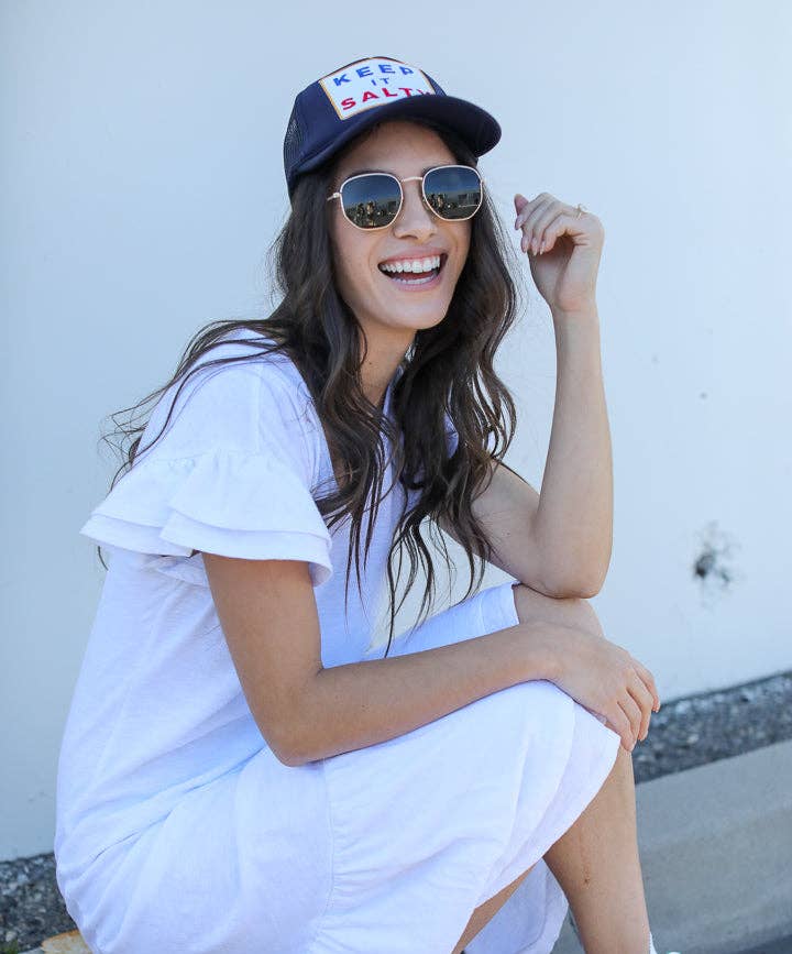 Keep It Salty Trucker Hat: Navy