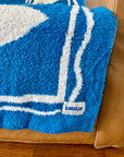 Pacific Row Plush Throw - Swell Blue