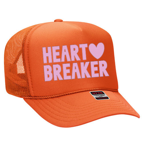 Heart Breaker Trucker hat: Red / Pink