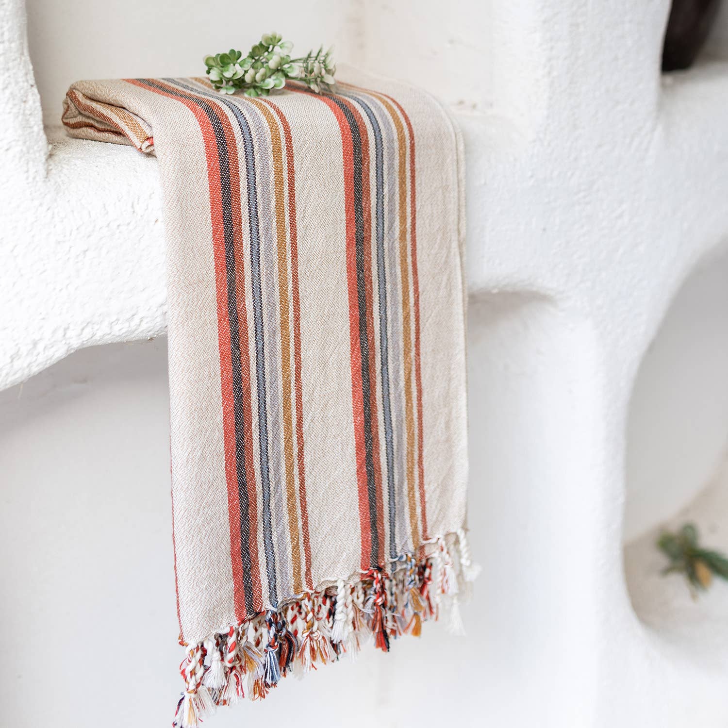 Earthy Striped Turkish Beach Towel
