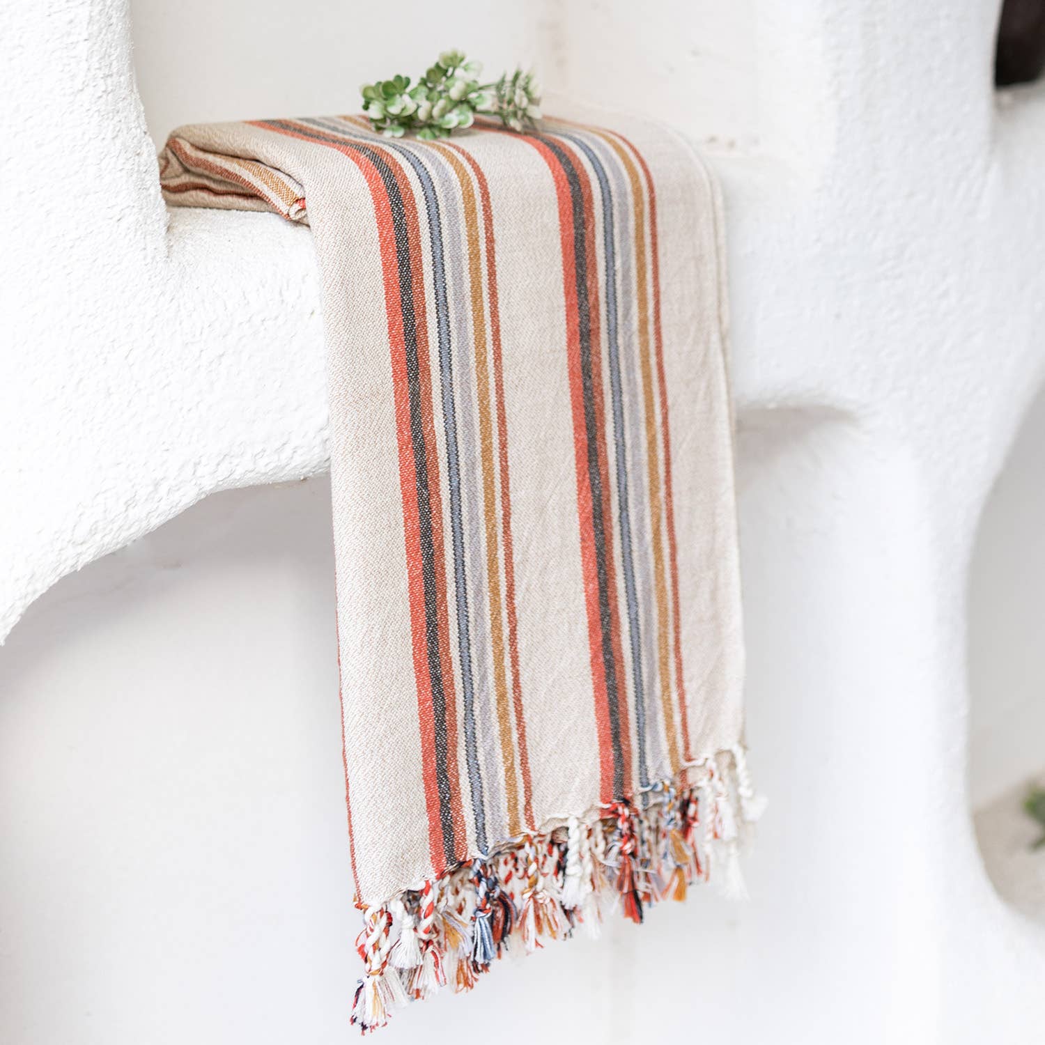 Earthy Striped Turkish Beach Towel