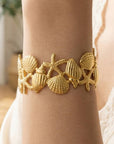 Gold Sea Life Cuff Bracelet