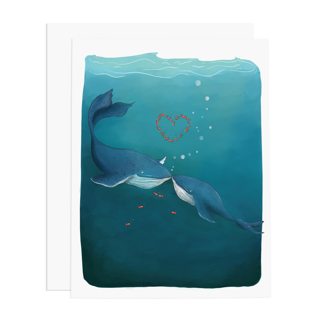 Whales in Love Greeting Card