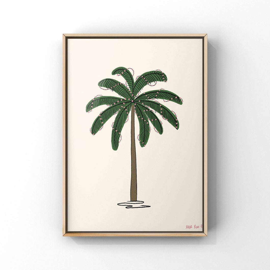 Palm Tree Decorated With Flowers Art Print