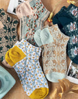 Mustard Haden Floral Ankle Socks