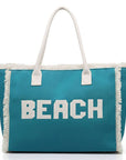 BEACH Shoulder Tote Bag: Teal