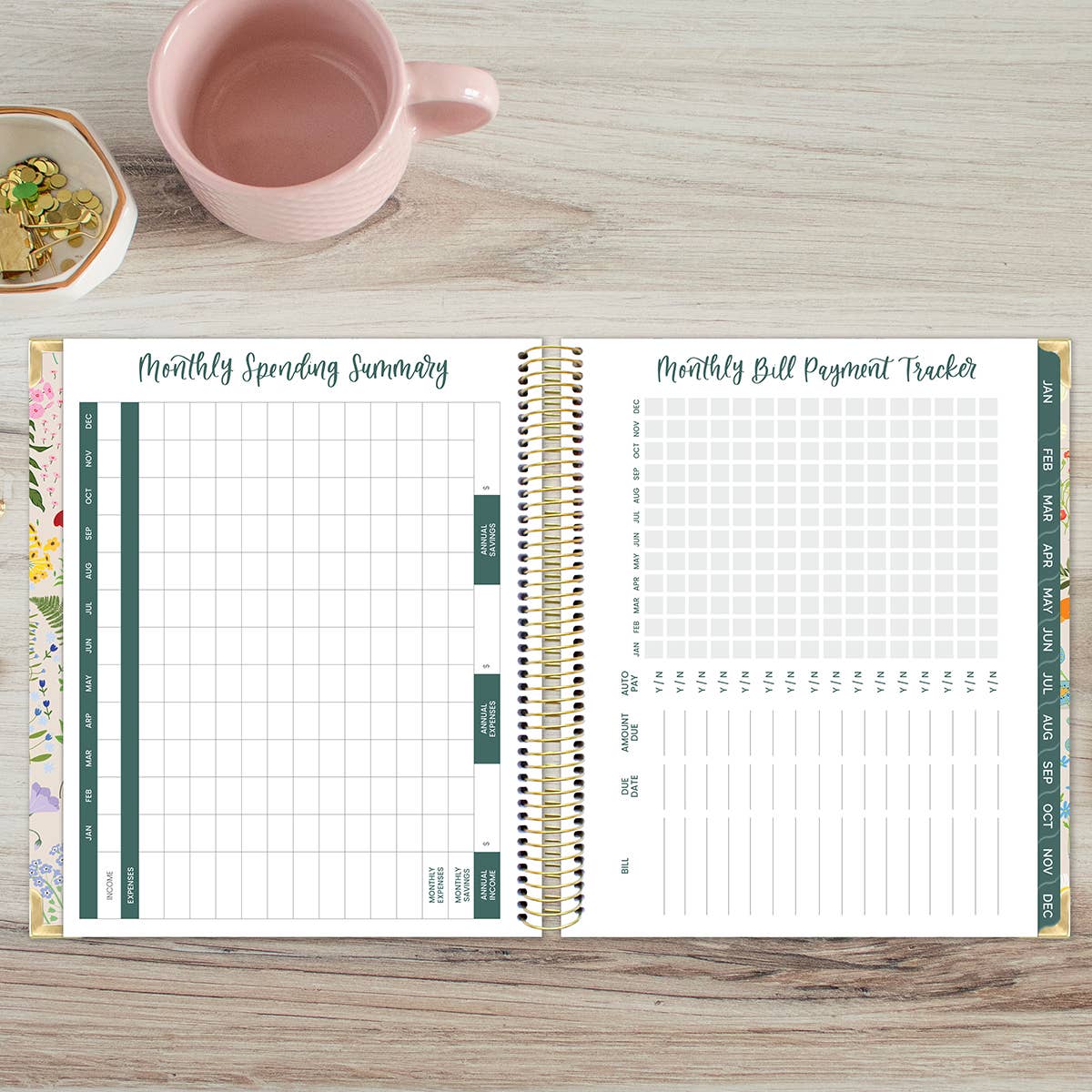 Beige Bouquet 2026 Vision Planner