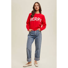 Load image into Gallery viewer, MERRY Fluffy Patch Sweater: Green
