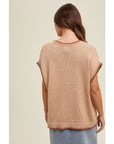 YEEHAW Hand Lettered Contrast Sweater : Tan