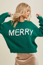 Load image into Gallery viewer, MERRY Fluffy Patch Sweater: Green
