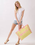 BEACH Shoulder Tote Bag: Yellow