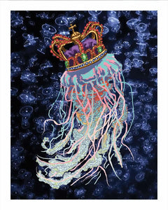 Queen Jelly the Jellyfish Print - Nik Sebastian Art