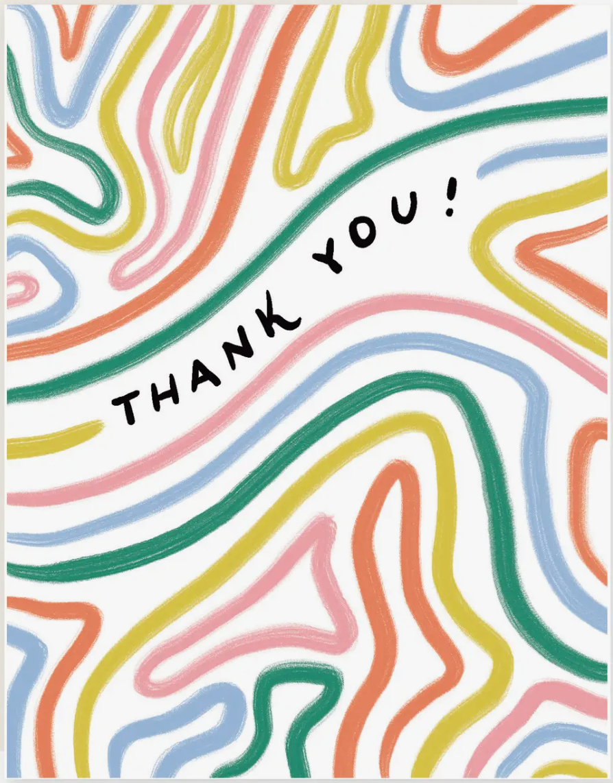 Bendy Lines Thank You Card - Slightly Stationary