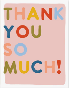 Block Letter Thank You Card - Slightly Stationary