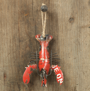 Reclaimed Metal Ornament Lobster - HomArt