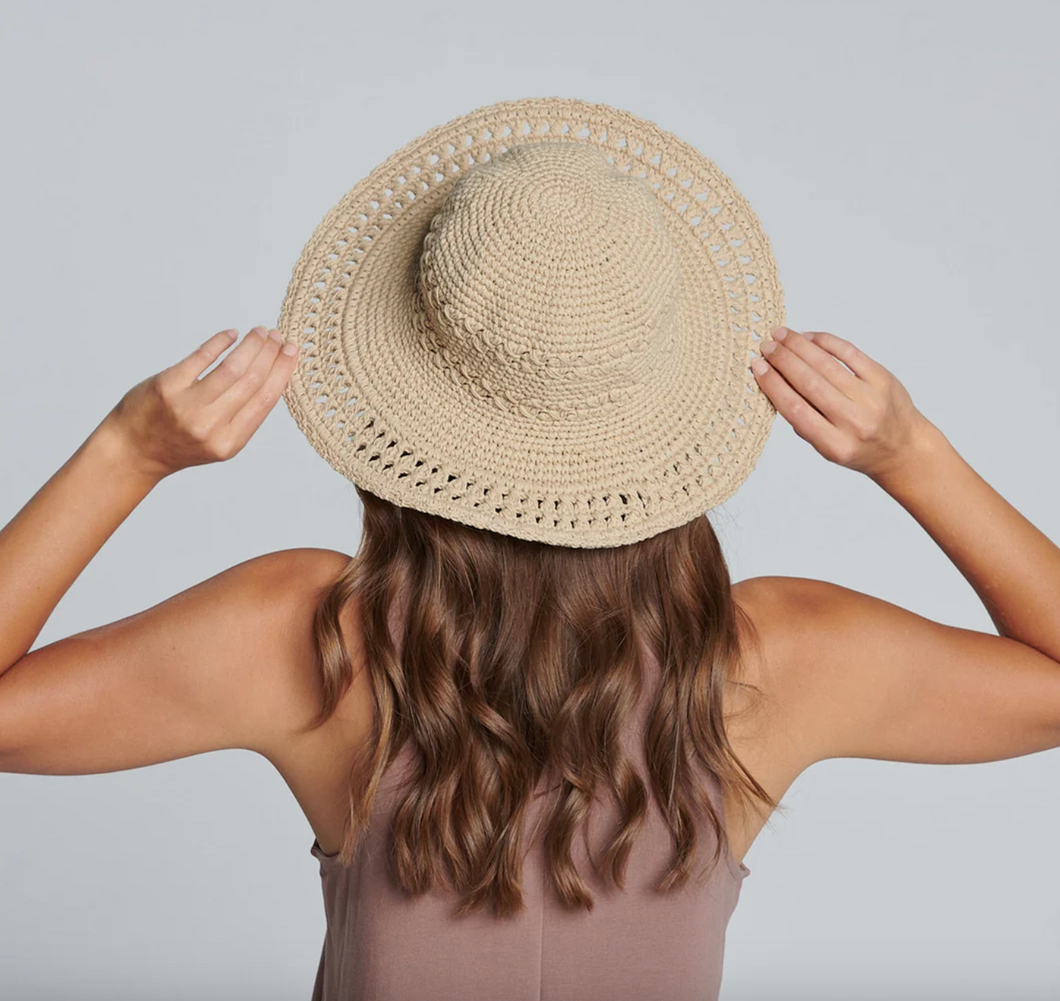 Women's Cotton Crochet Hat With A Large Brim