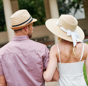 Women's Sun Brim Boater Hat with Scarf Bow