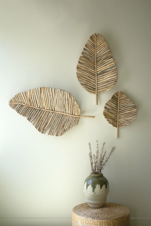 Teakwood Leaves Wall Art