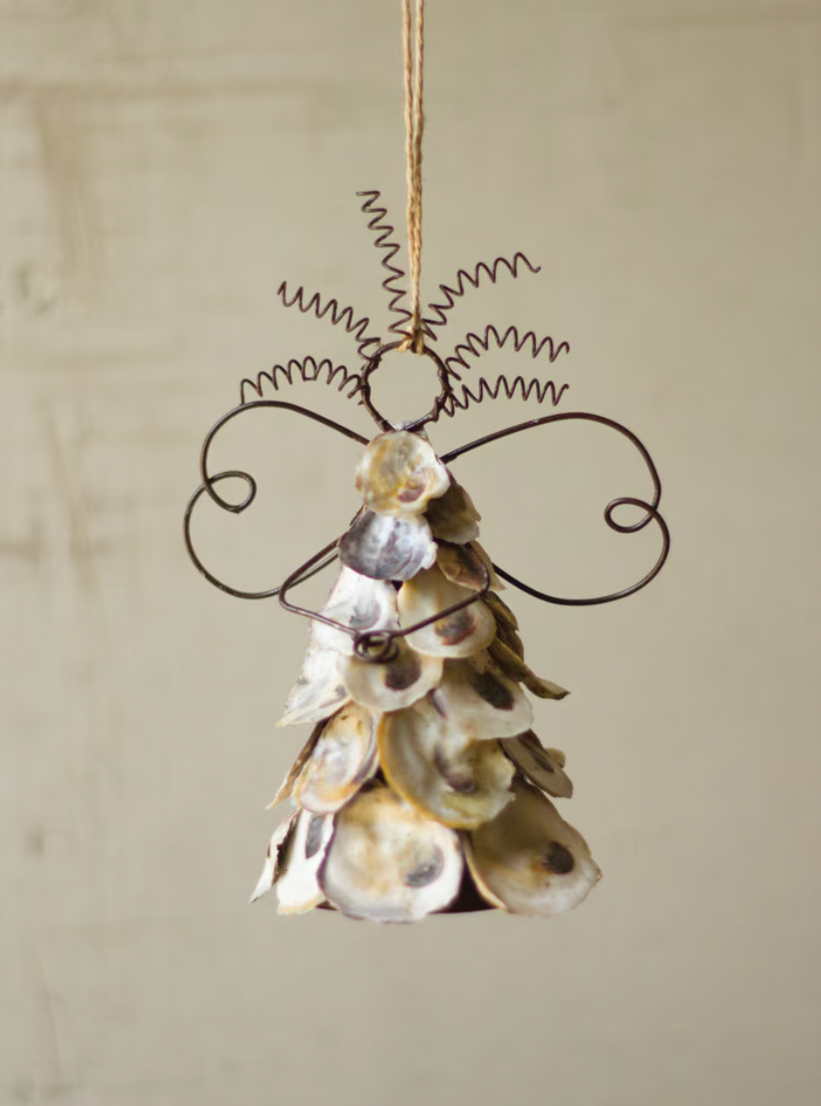 Oyster Shell Angel Ornament