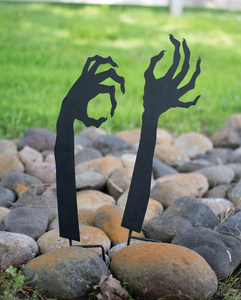 Set of Two Witch Arms Yard Stakes