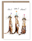 Three Meerkats Birthday Card