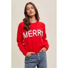 Load image into Gallery viewer, MERRY Fluffy Patch Sweater: Green
