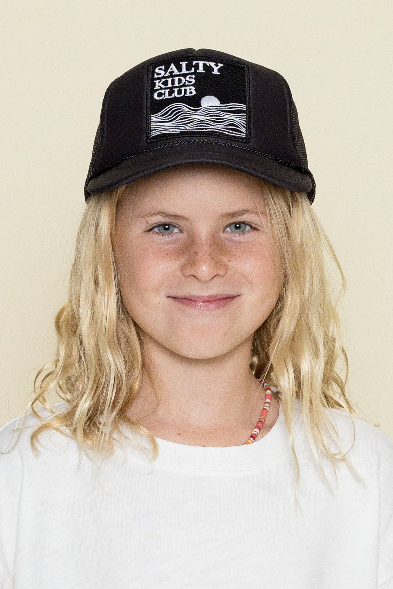 Youth Salty Kids Club Trucker Hat: Black