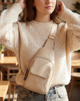 Vegan Leather Fashion Flap Sling Bag