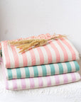 Teal Striped Turkish Beach Towel