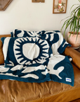 Paradise Plush Throw - Pacific Blue