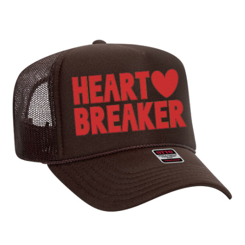 Heart Breaker Trucker hat: Red / Pink