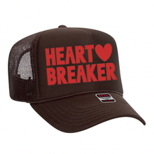 Load image into Gallery viewer, Heart Breaker Trucker hat: Tan / Red
