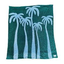 Load image into Gallery viewer, Dancing Palms Plush Throw - Evergreen
